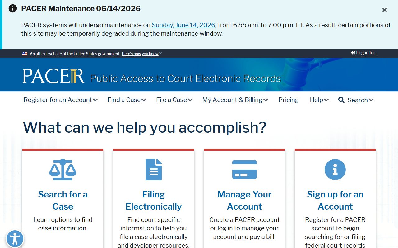 Wayne County arrest records and court charges PACER federal records access