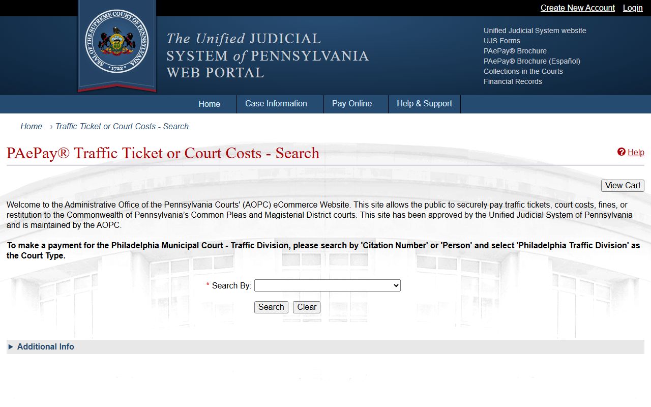 Wayne County court dockets PAePay traffic ticket search