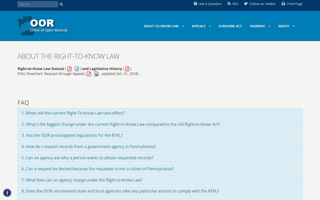 Wayne County court records Pennsylvania Right-to-Know Law overview