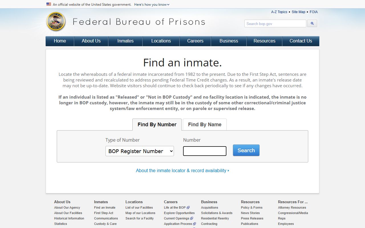 Wayne County Court of Common Pleas records compared with federal Bureau of Prisons locator