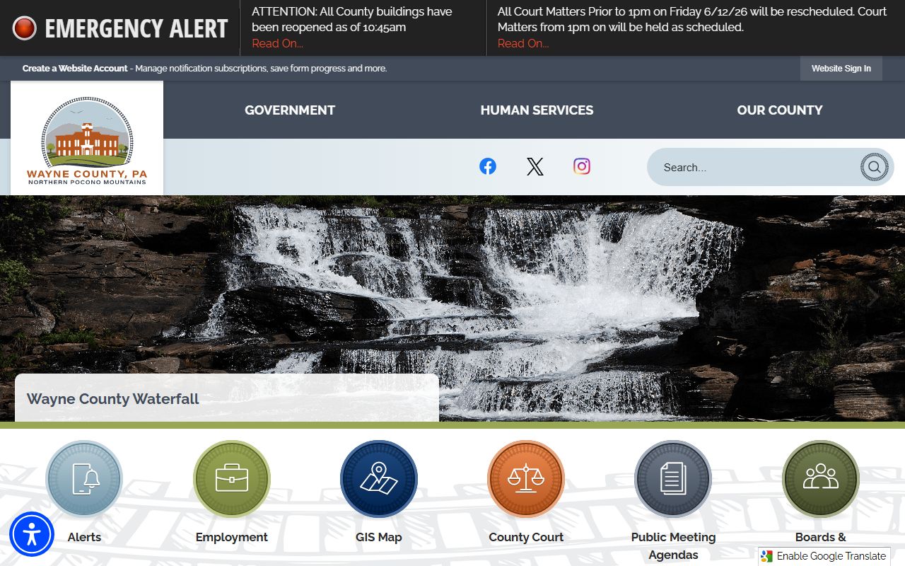 Wayne County court records county homepage
