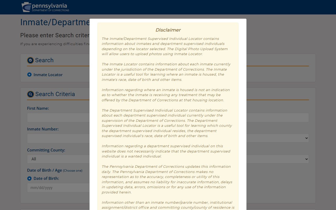 Wayne County probate records are separate from Pennsylvania inmate locator searches